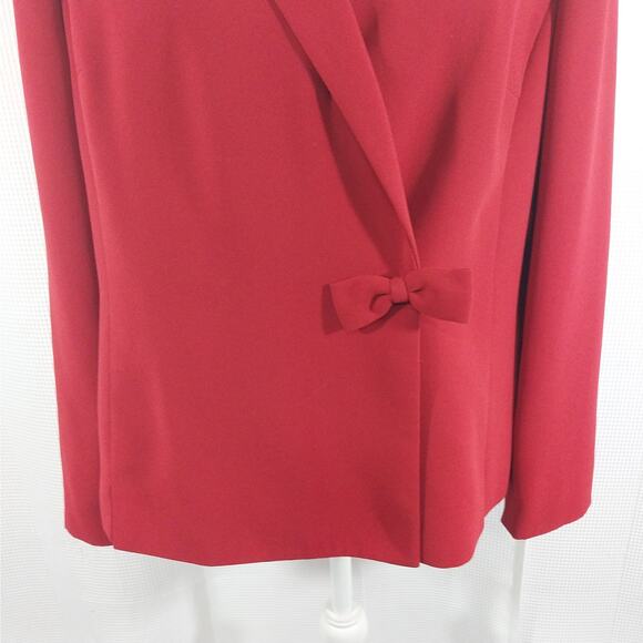JONES WEAR! ROUGE RED BOW DETAILED WAIST ADORABLE JACKET, BLAZER! SZ 14 - Picture 5 of 11